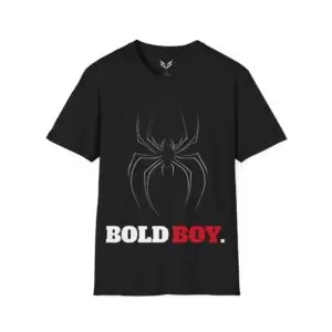 a black t-shirt with a spider on it