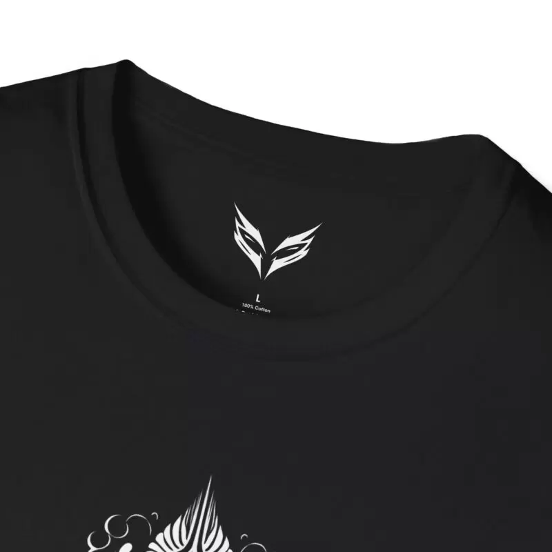 a black shirt with a white design on it