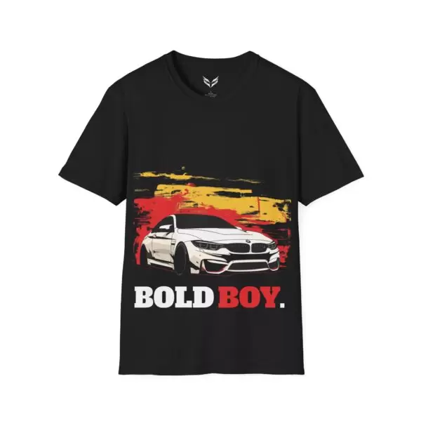 a black shirt with a picture of a car on it