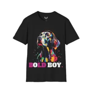 a black shirt with a dog on it