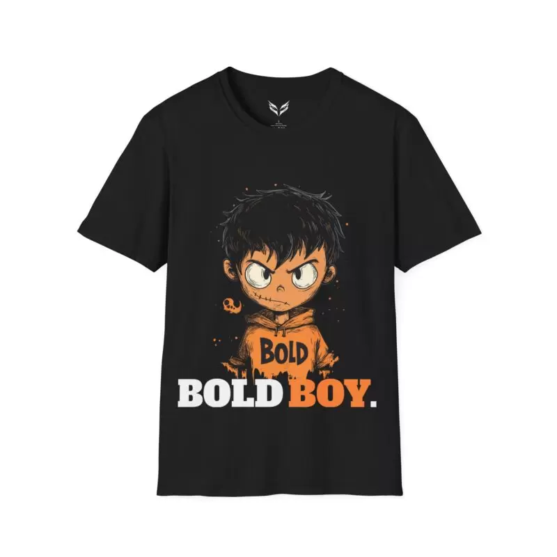 a black t-shirt with a cartoon character on it